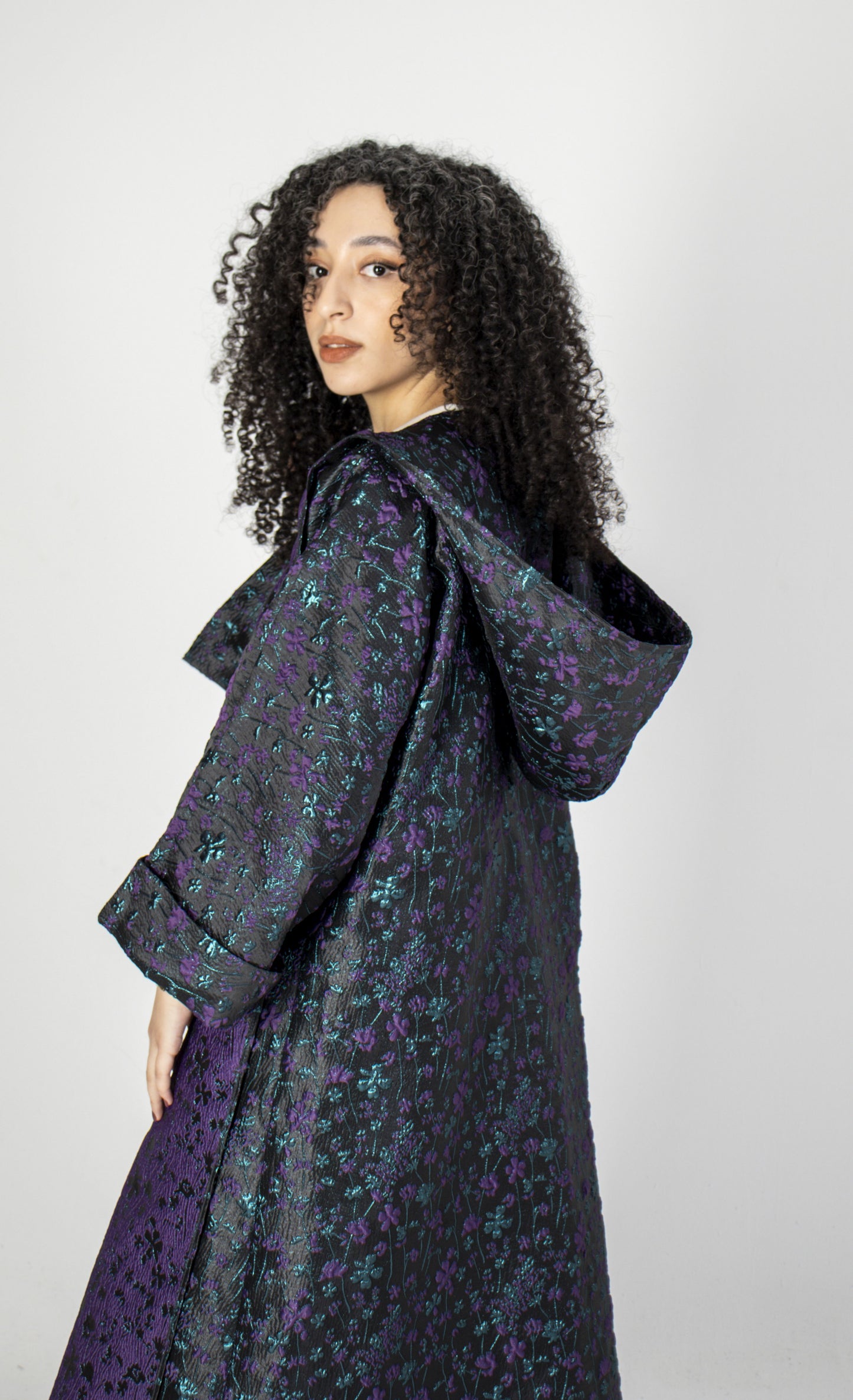 Twilight Bloom Brocade Kaftan