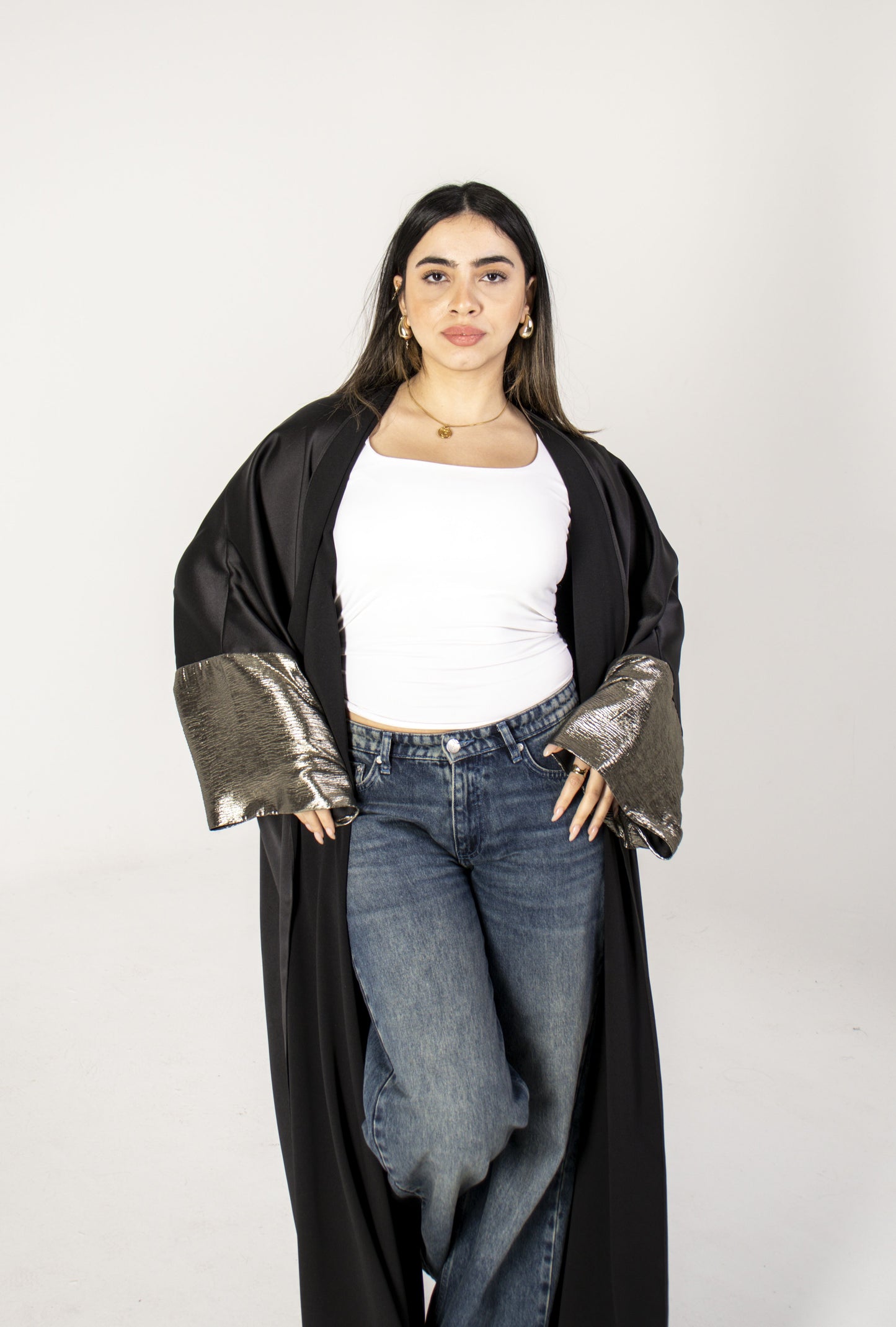 Noir Luxe Satin Kaftan