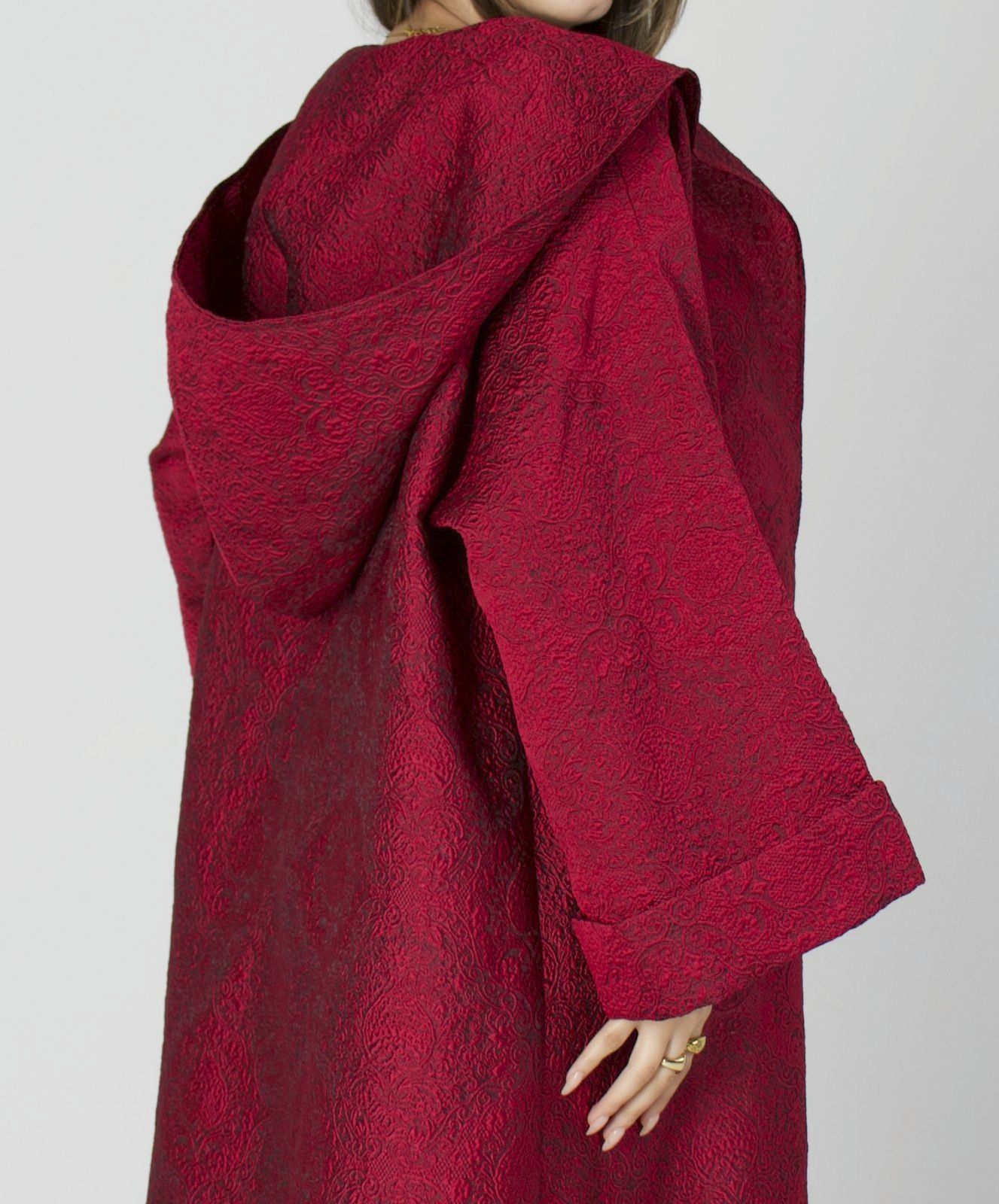 Crimson Majesty Textured Kaftan