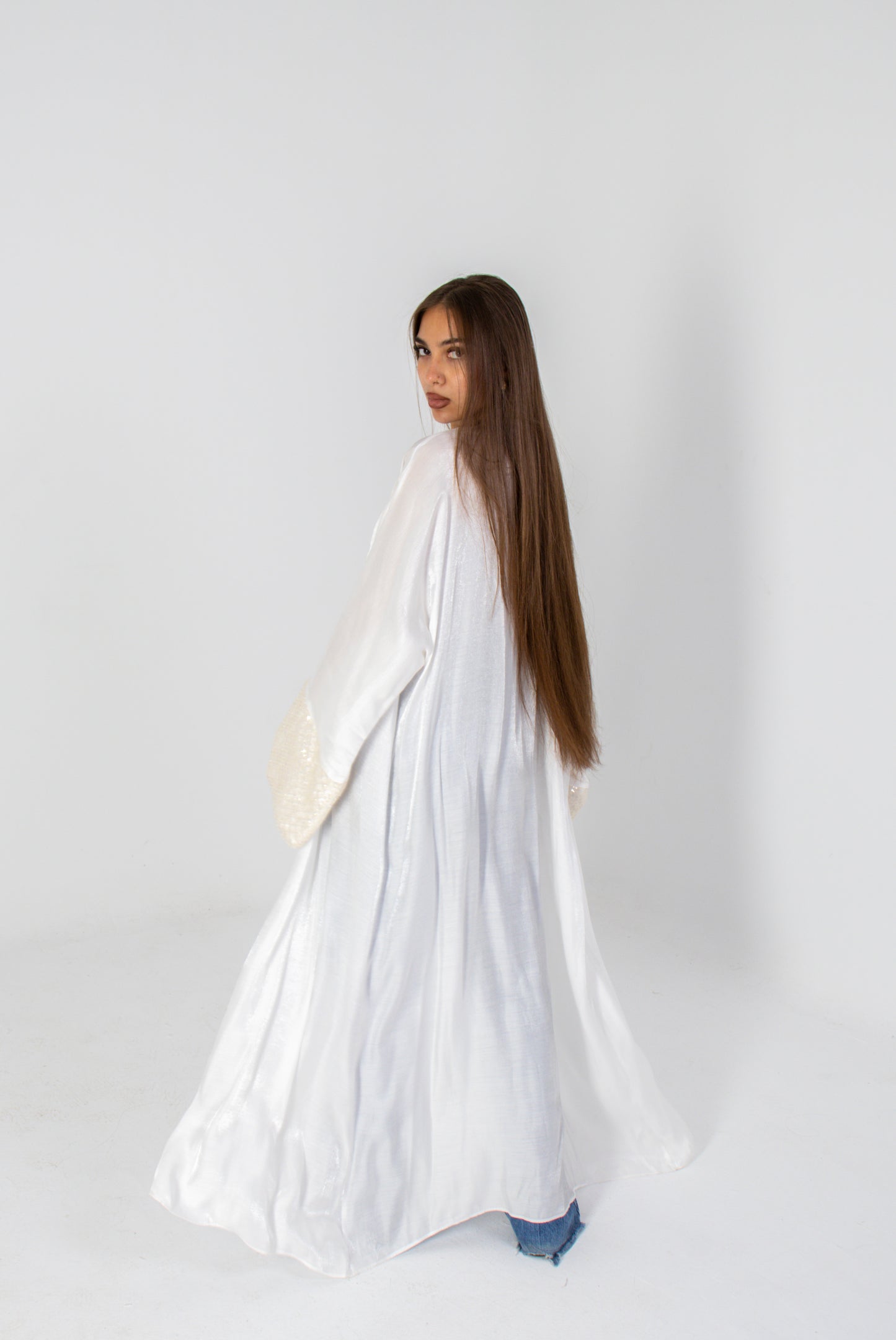 Luminous Pearl Sheer Kaftan