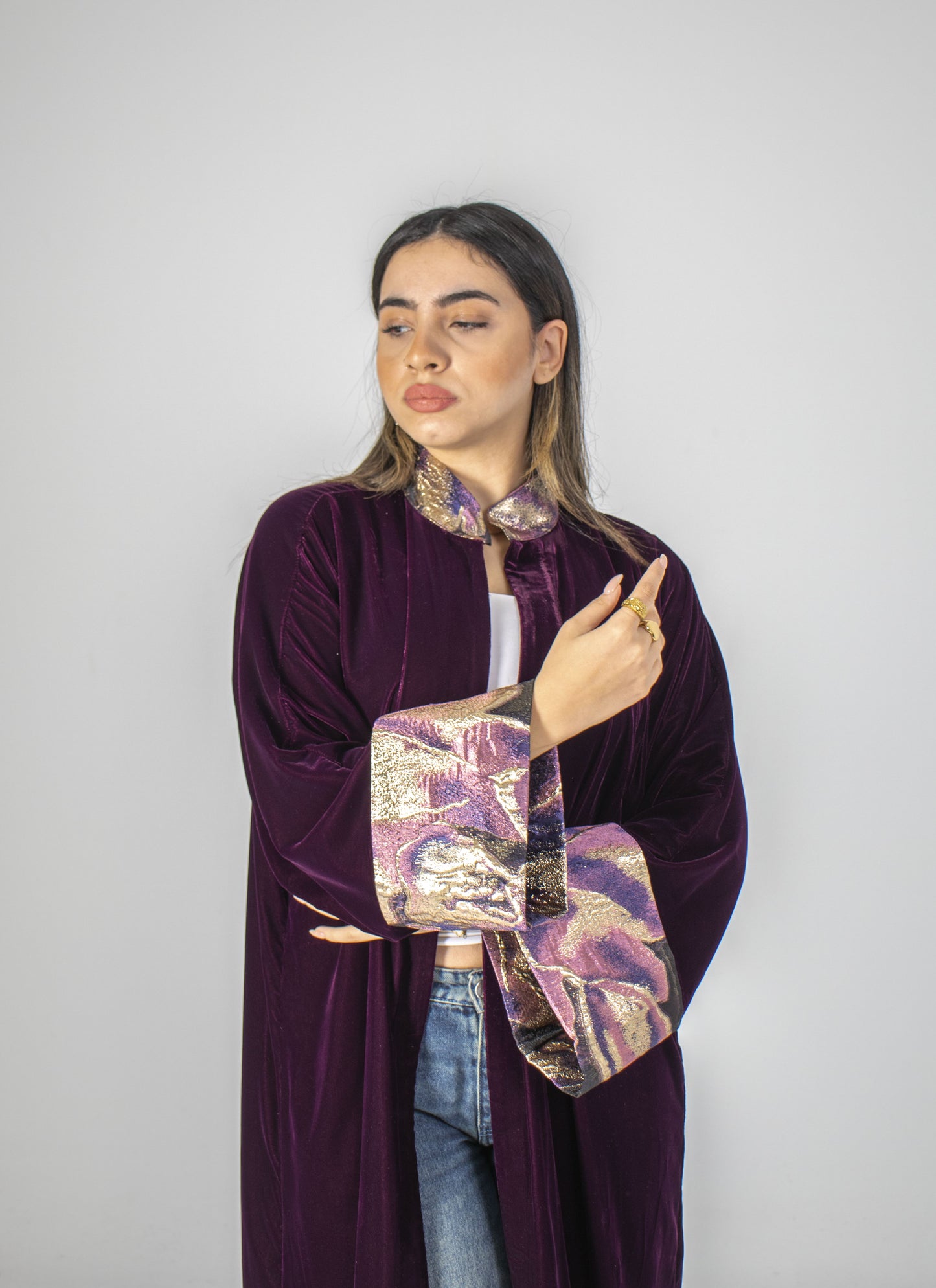 Regal Amethyst Velvet Kaftan