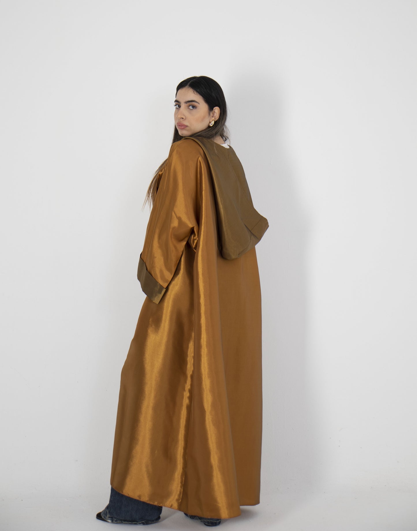 Golden Ember Satin Kaftan