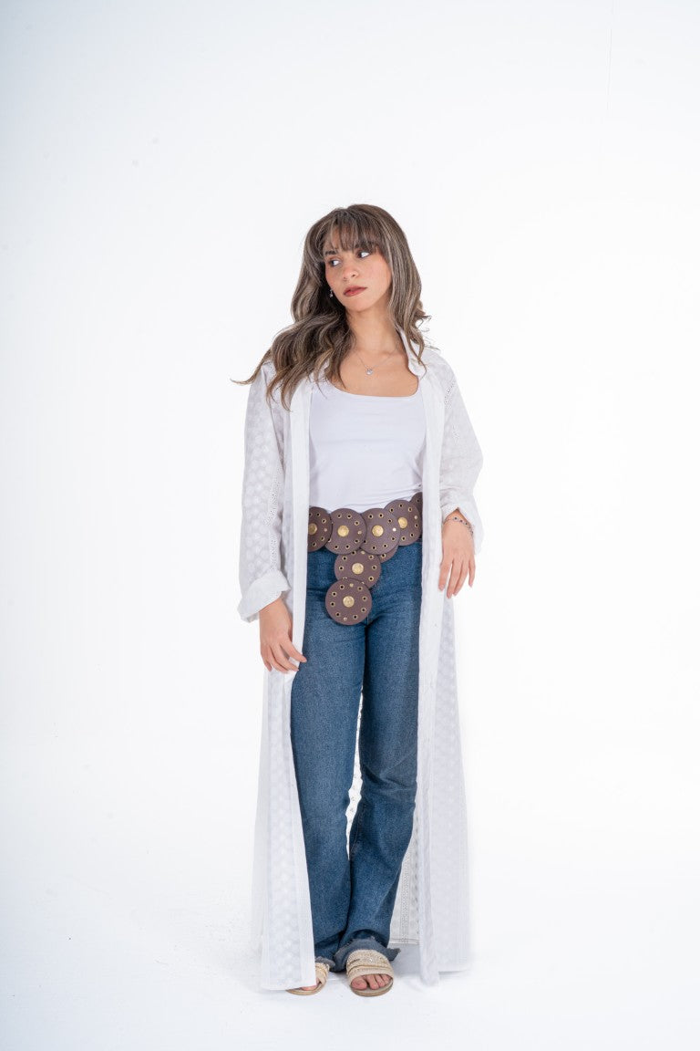 Ivory Whisper Embroidered Kaftan