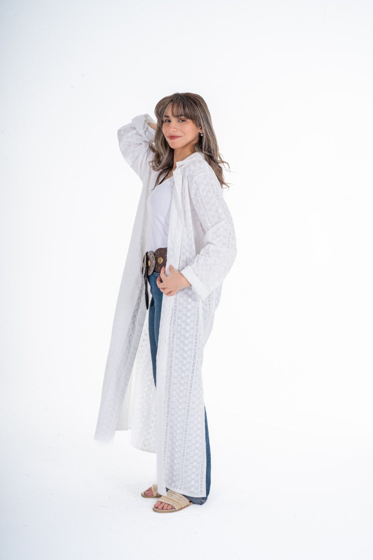 Ivory Whisper Embroidered Kaftan