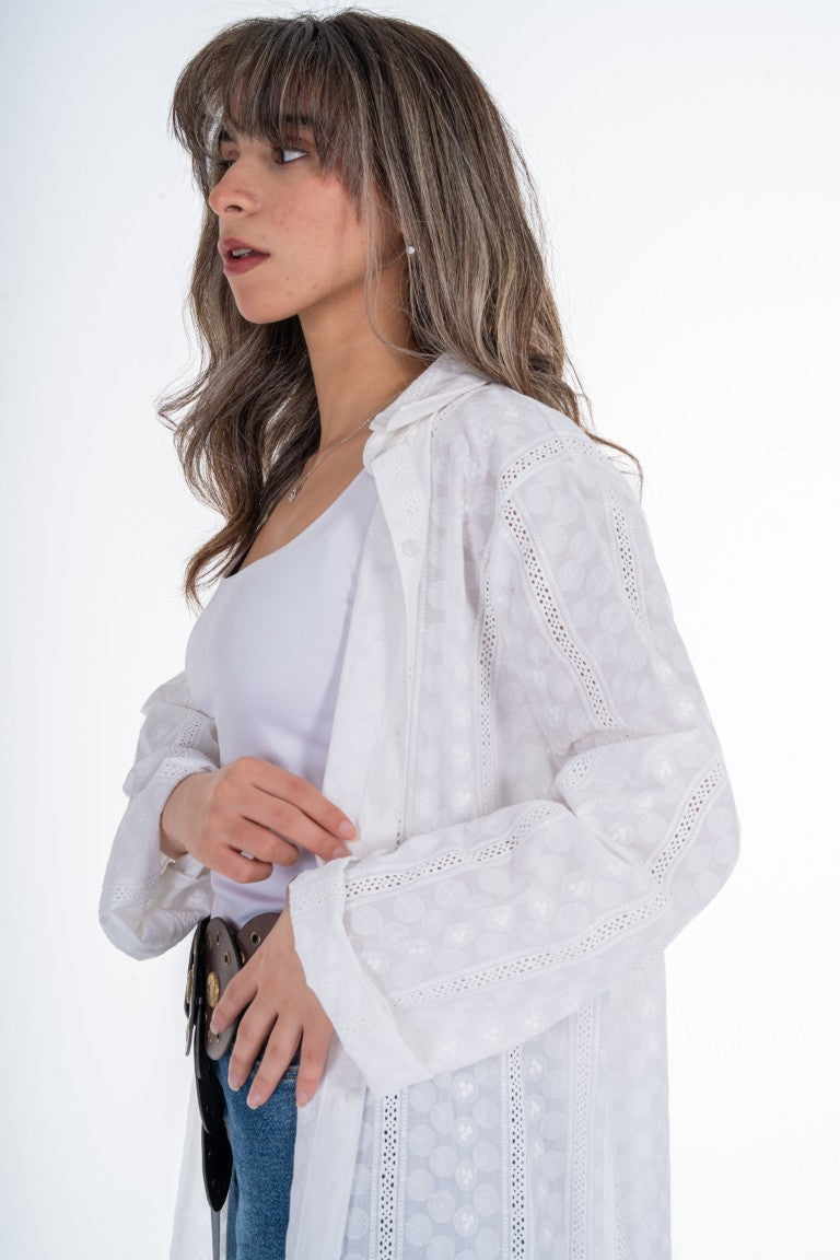Ivory Whisper Embroidered Kaftan