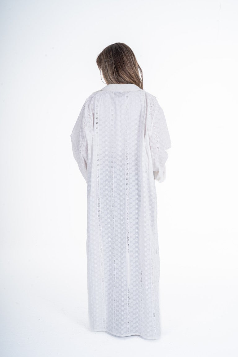 Ivory Whisper Embroidered Kaftan