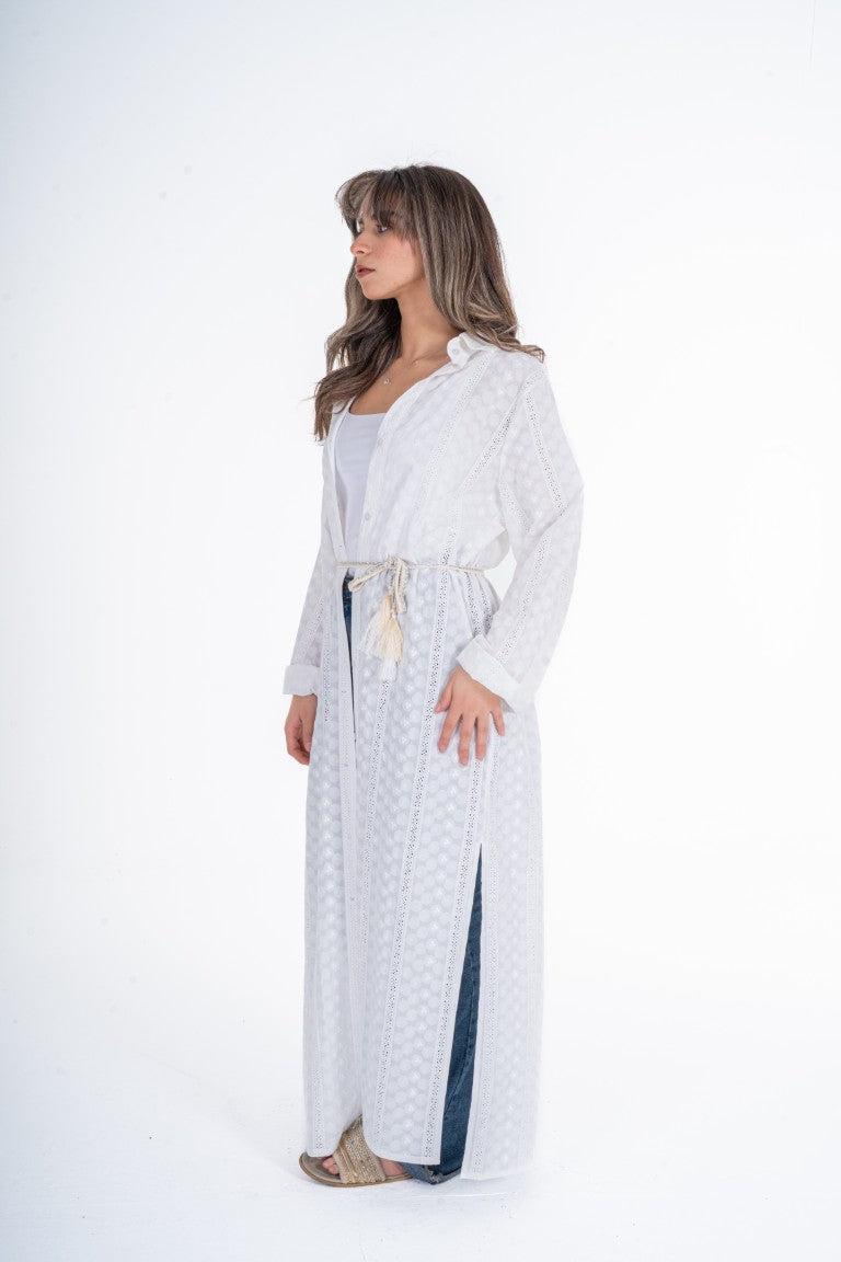 Ivory Whisper Embroidered Kaftan