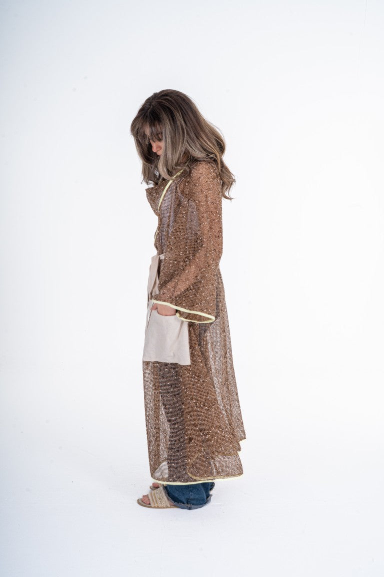 Bronze Glow Sheer Kaftan