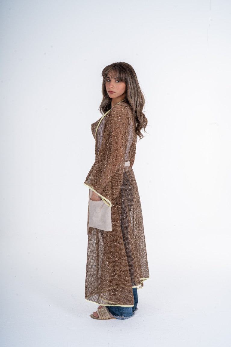 Bronze Glow Sheer Kaftan