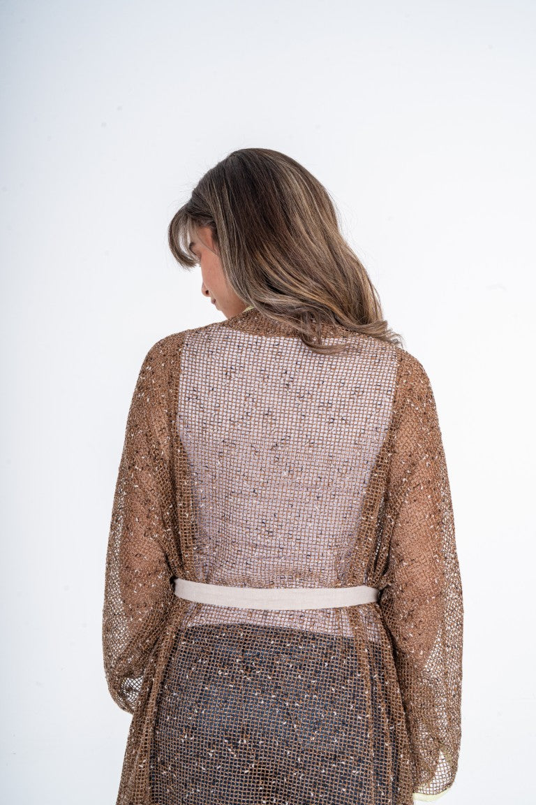 Bronze Glow Sheer Kaftan